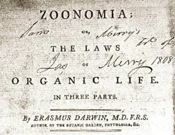 Erasmus Darwin'in Zoonomia isimli kitabı