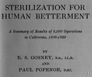 1930-cu illərdə "Sterilizasiya qanunları" kimi tanınan irqçi qanunların qüvvəyə mindiyi Amerika ştatlarından biri olan Kaliforniyadakı tətbiqləri təsvir edən bi