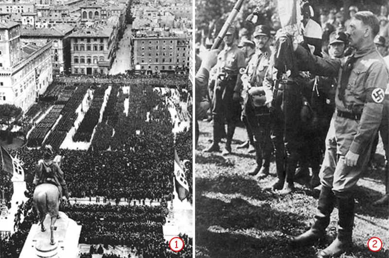 1. Mussolini keçmişin möhtəşəm günlərinə qayıtmaq üçün qədim Romada tətbiq olunan bütpərəst ritualları təqlid etmişdir. Bu təmtəraqlı nümayişlər daha sonra nasi