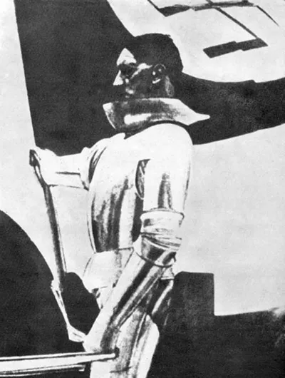 Faşist incəsənətin başqa bir məqsədi isə liderə cəmiyyətin gözündə müqəddəs kimlik qazandırmaq idi. Hubert Lansingerin "Bayraqdar" adlı Hitler tablosu məhz bu m