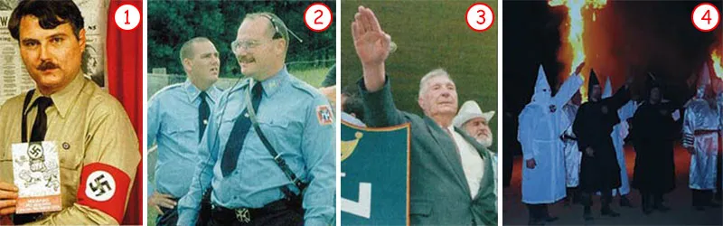 Ku-kluks-klan və amerikan nasistləri: ABŞ-da da irqçi faşist təşkilatlar getdikcə yayılır. 4. Qaradərililərə düşmən olan Ku-kluks-klan təşkilatı (yuxarıda və aş